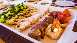 bahamas Yate Catering menú, comida,